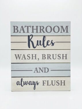 Bathroom Rules Farmhouse Wall Decor